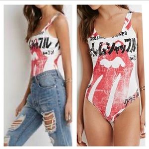 The Rolling Stones x Forever 21 Bodysuit Scoop Back size M.  NWT